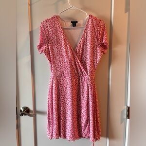 Pink floral mini dress size M